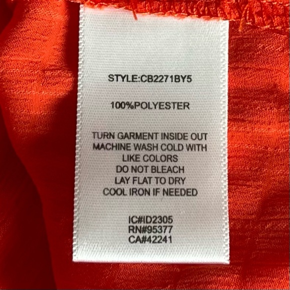 Sanctuary Wide Sleeve Blood Orange Women’s Blouse V-neck Elastic Cuffs Size M - Picture 10 of 10